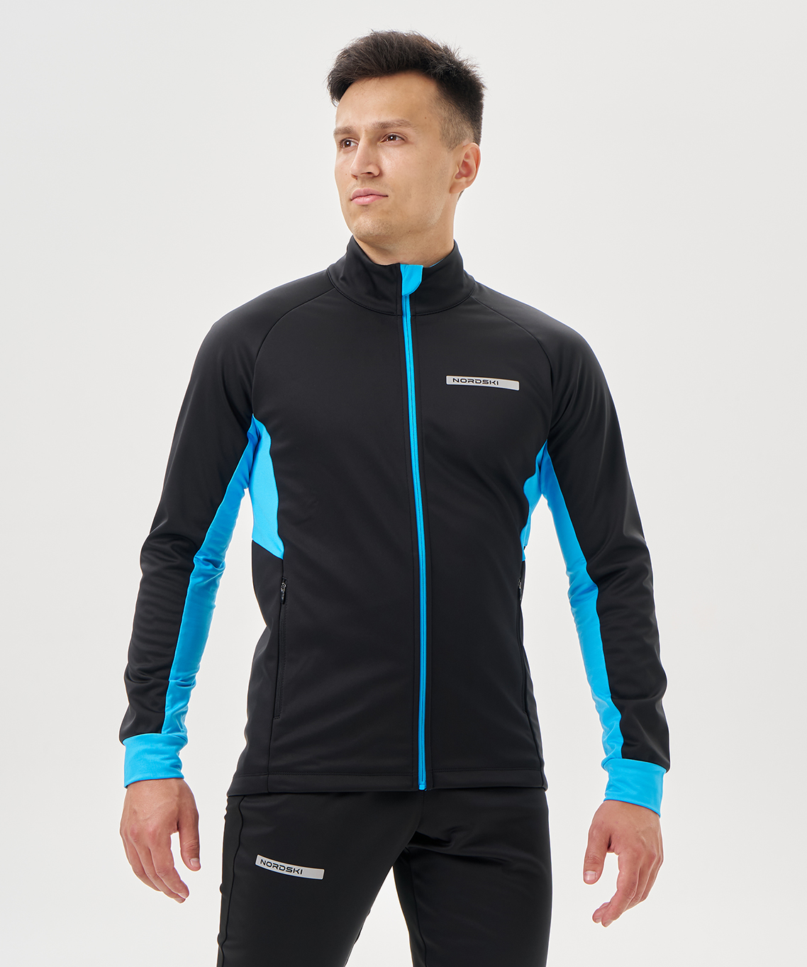 Тренировочная куртка Nordski Core Black/Light Blue
