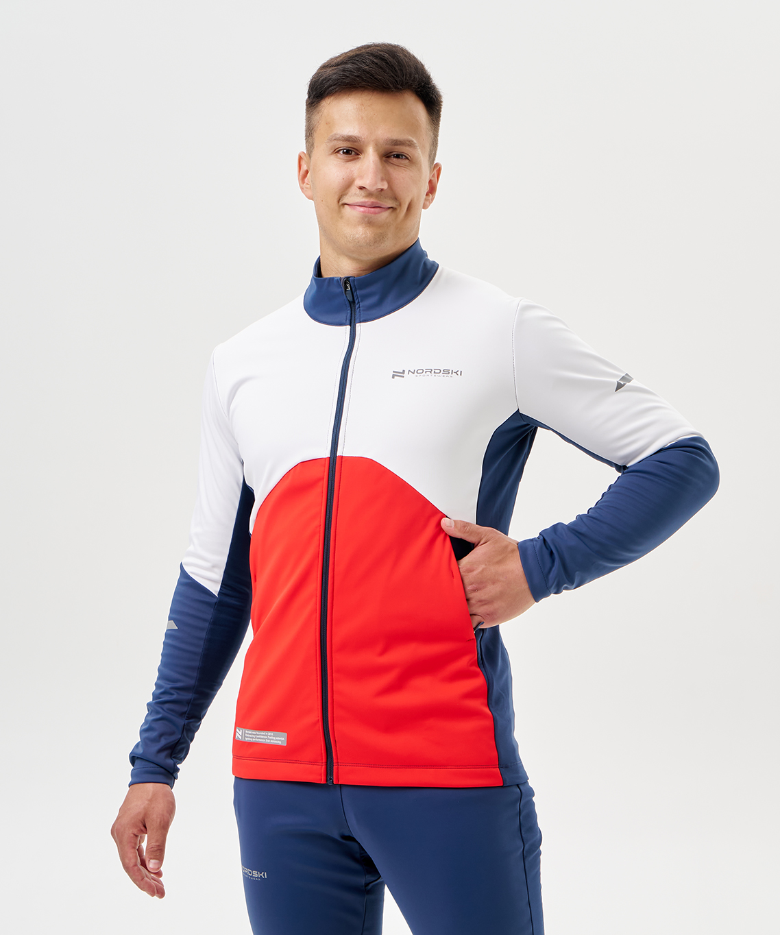 Тренировочная куртка Nordski Pro 2.0 White/Red/Blue