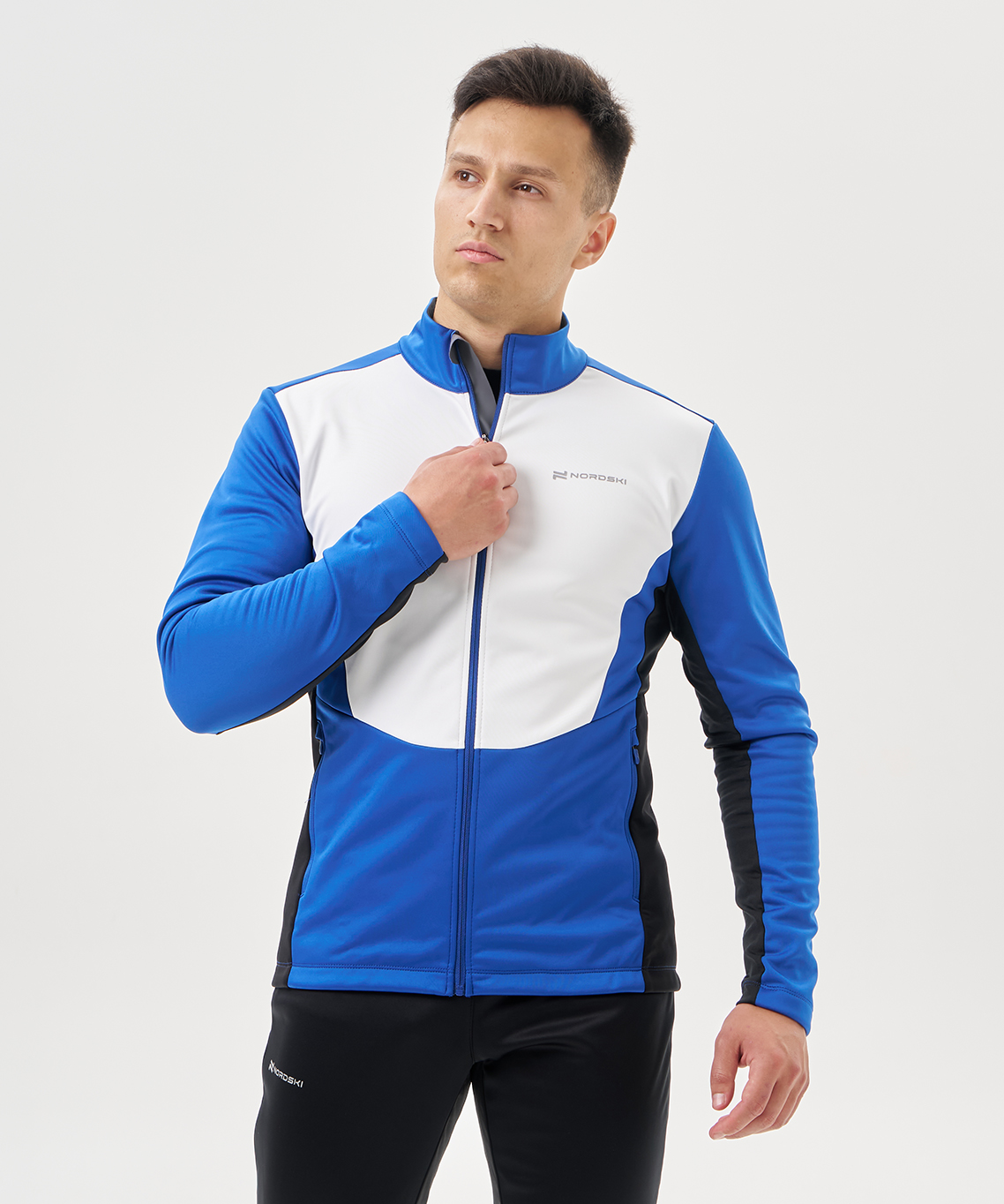Тренировочная куртка Nordski Advance White/True Blue/Black