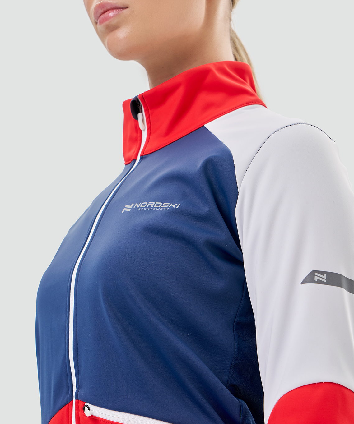 Тренировочная куртка Nordski Pro 2.0 White/Red/Blue W